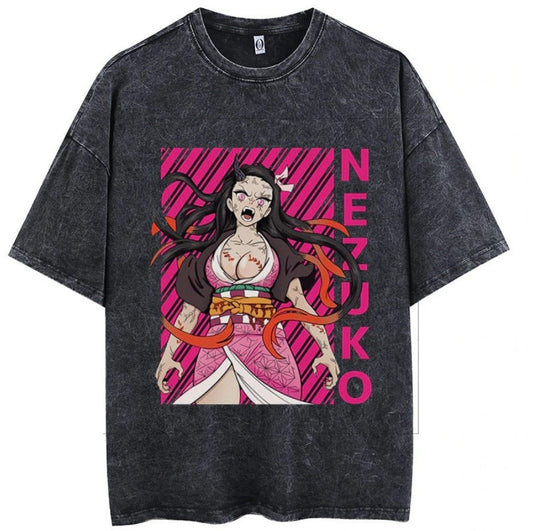 Demon Slayer Nezuko "Inspired" Premium Vintage Oversized T Shirt