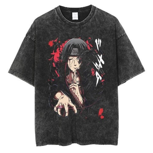 Naruto Red and Black "Inspired" Premium Vintage Oversized T Shirt