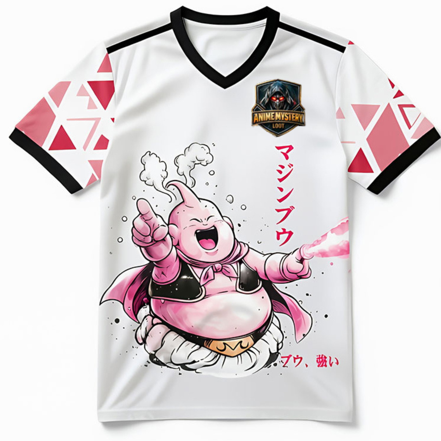 Anime Mystery Loot | Fat Buu chibi (light pink) Football Jersey
